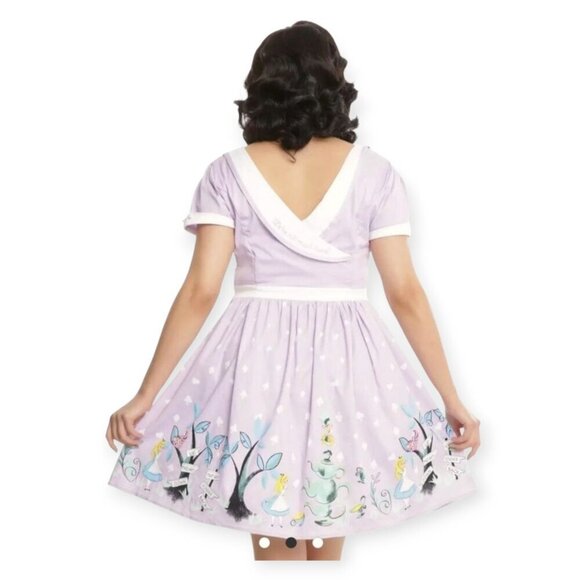 Hot Topic Retro Disney Alice in Wonderland Lavender Tea Party Dress – Size M - Picture 2 of 16